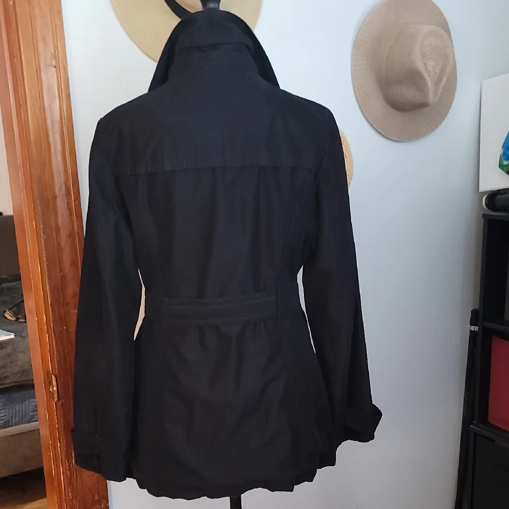 Jones New York Black Trench Coat with Belt - Picture 8 of 14